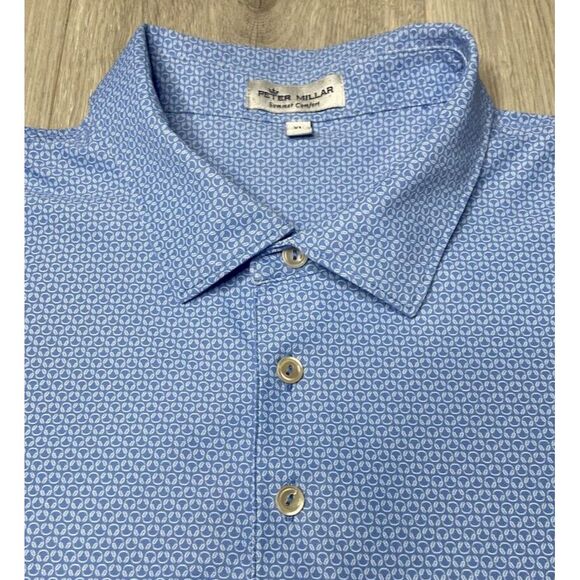 Peter Millar Other - Peter Millar Shirt Men XL Blue Summer Comfort Golf Performance Polo Active AOP